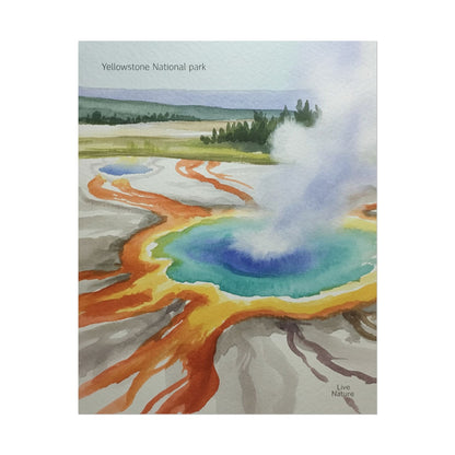 Yellowstone Grand Prismatic Spring Watercolor Poster