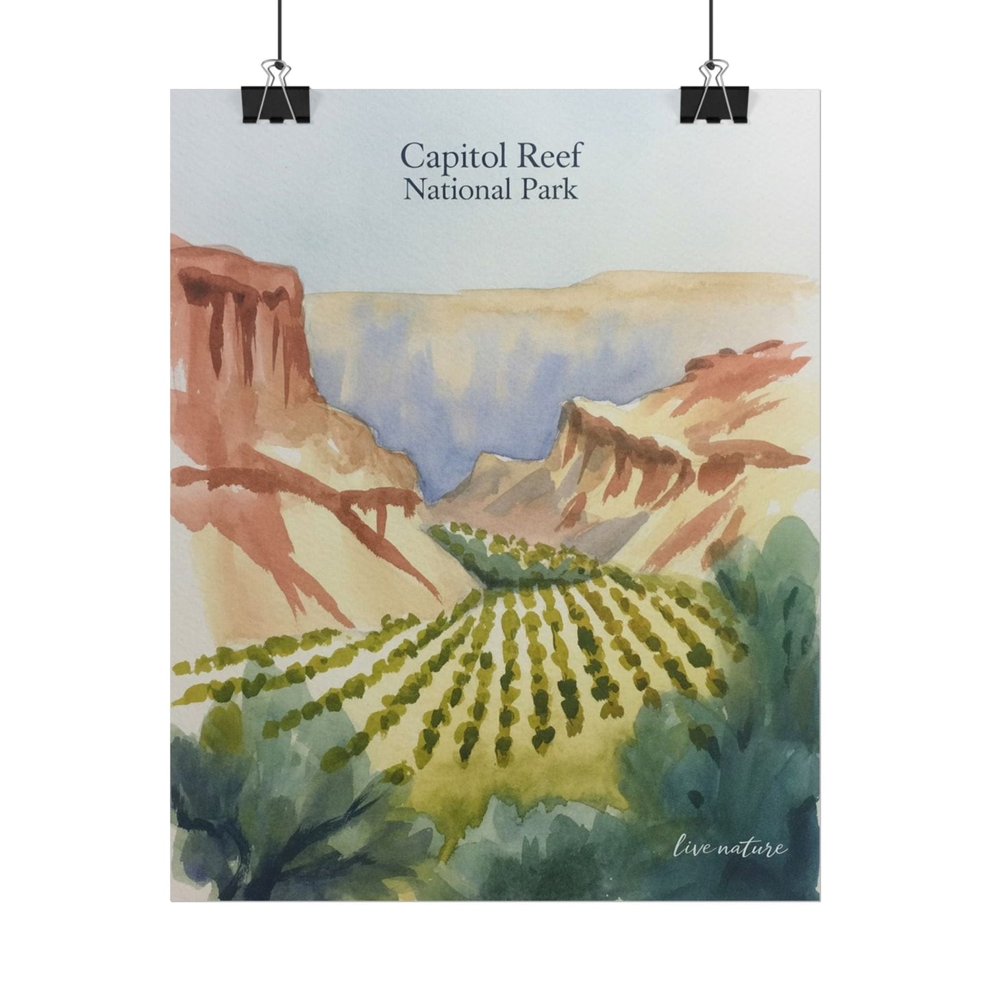 Capitol Reef National Park Watercolor Landscape Print