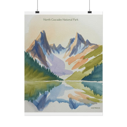 North Cascades National Park Watercolor Art Print