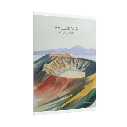 Haleakalā National Park Crater Watercolor Poster