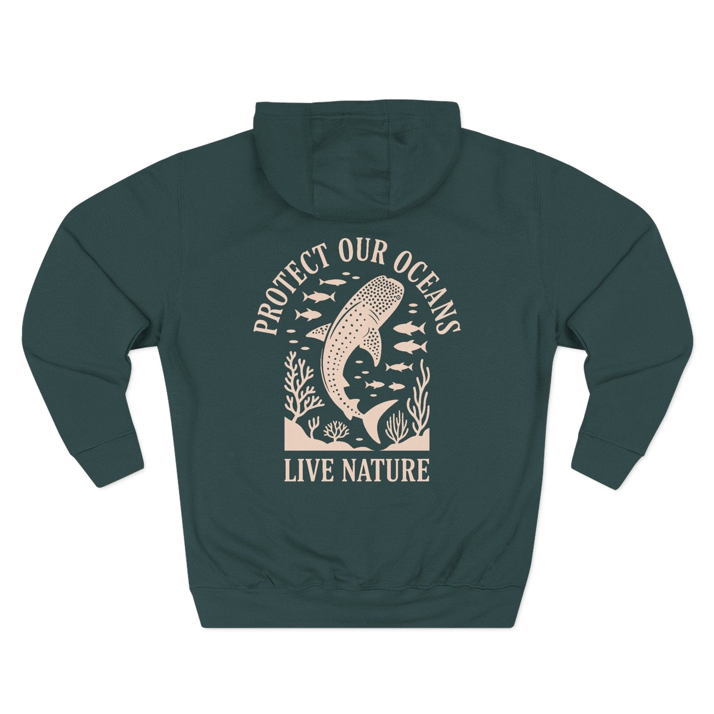 Three-Panel Fleece Hoodie - a-bold-graphic-design-of-a-whale-shark-s_8FE8-TJCTXezdGBxla-xRA_yt66oF3KT1uRtov5GmQM-A (Front+Back) - Three-Panel Fleece Hoodie (Smart: Original on light)