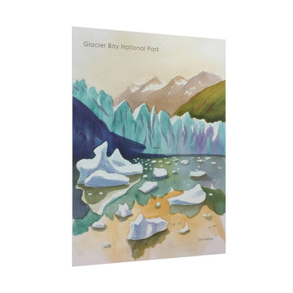 Glacier Bay National Park Watercolor Art Poster