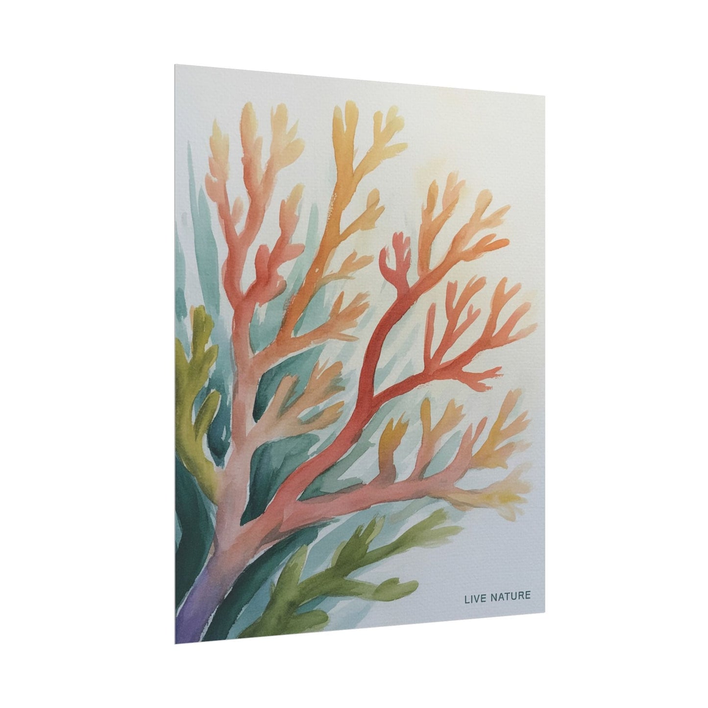 Live Nature Coral Watercolor Print on Fine Art Paper