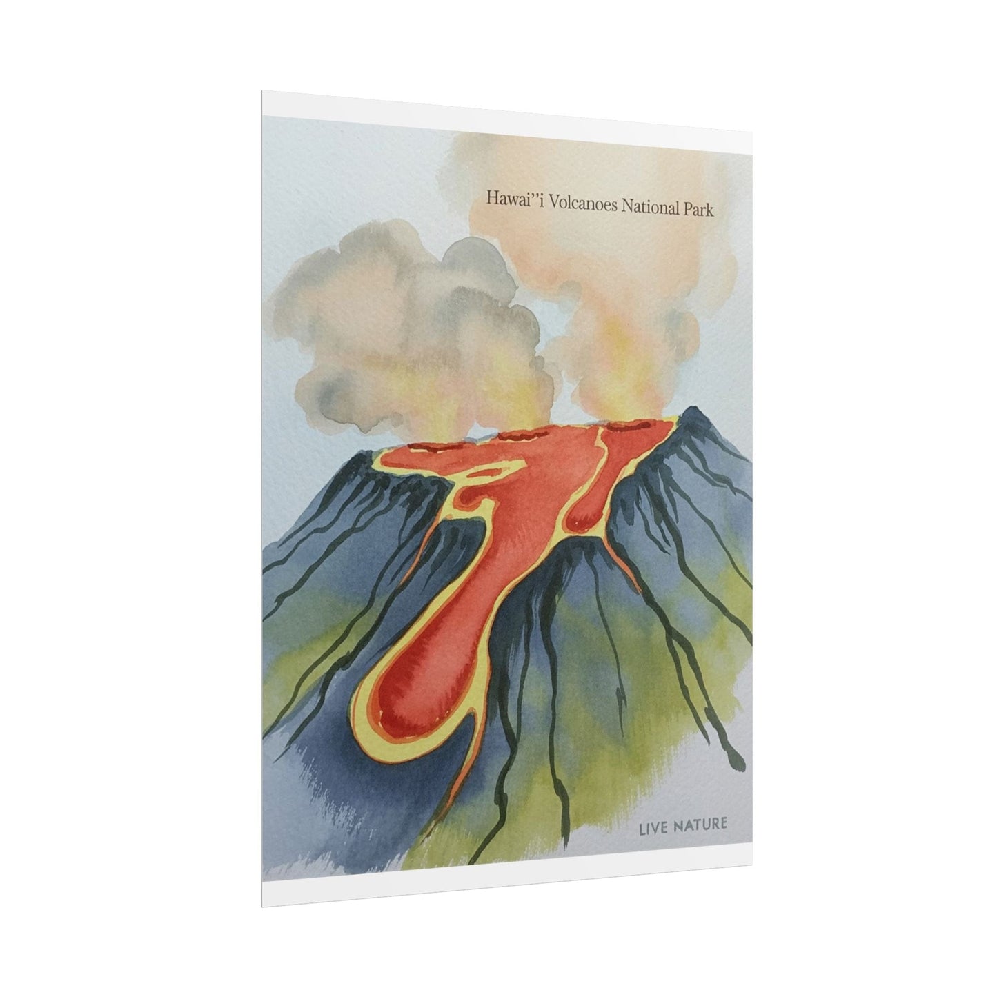 Hawai'i Volcanoes National Park Watercolor Poster