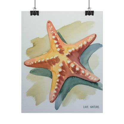 Starfish Watercolor Art Print 'Live Nature' Design