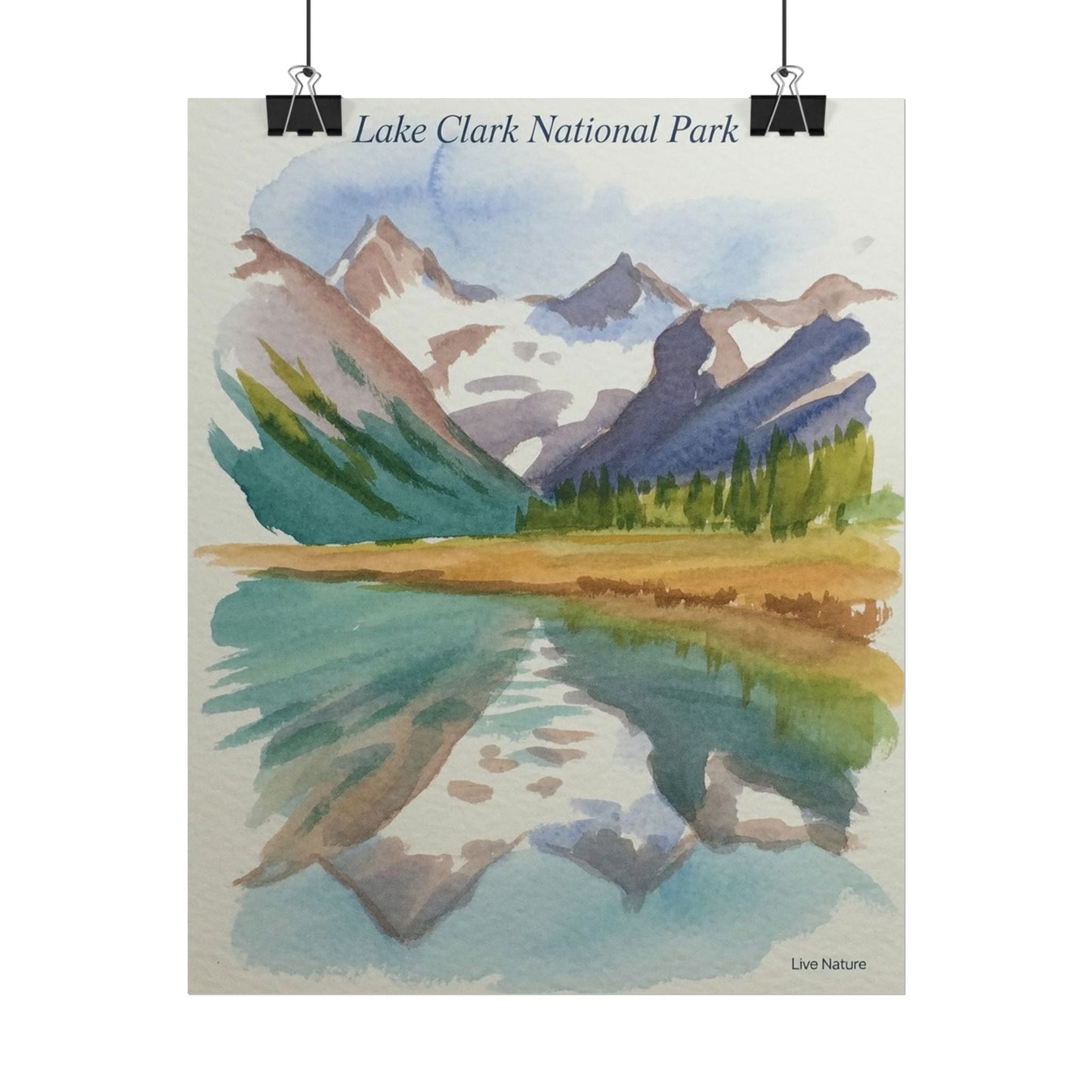 Lake Clark National Park Watercolor Print Poster