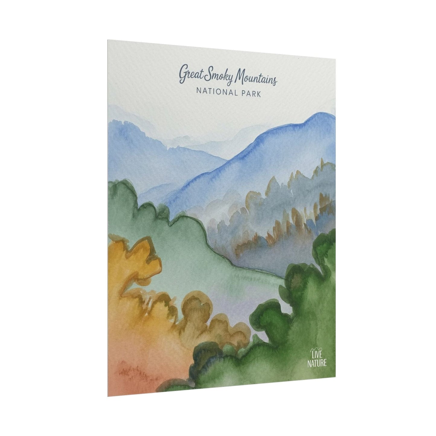 Great Smoky Mountains Watercolor Art Print Poster