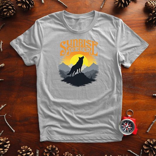 Sunrise Seeker Wolf T-Shirt – Adventure-Inspired Graphic Tee - Live Nature