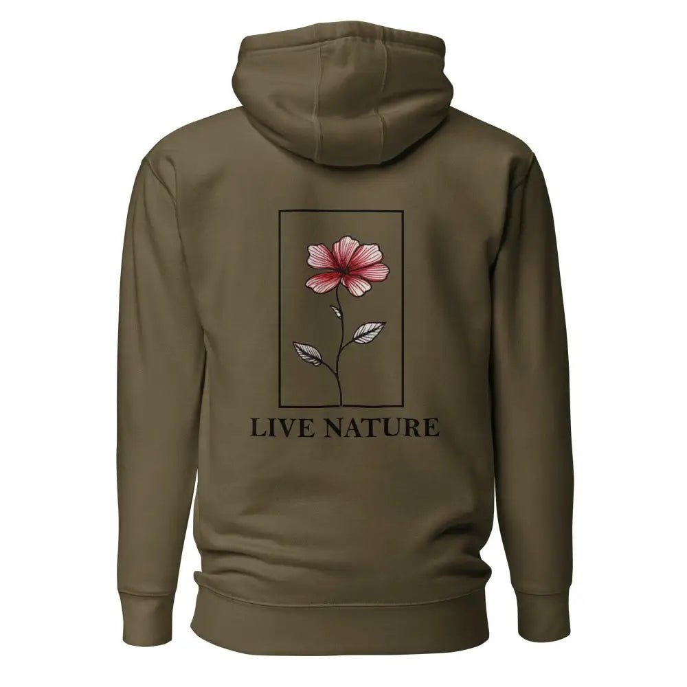 Premium Red Floral Hoodie - Live Nature